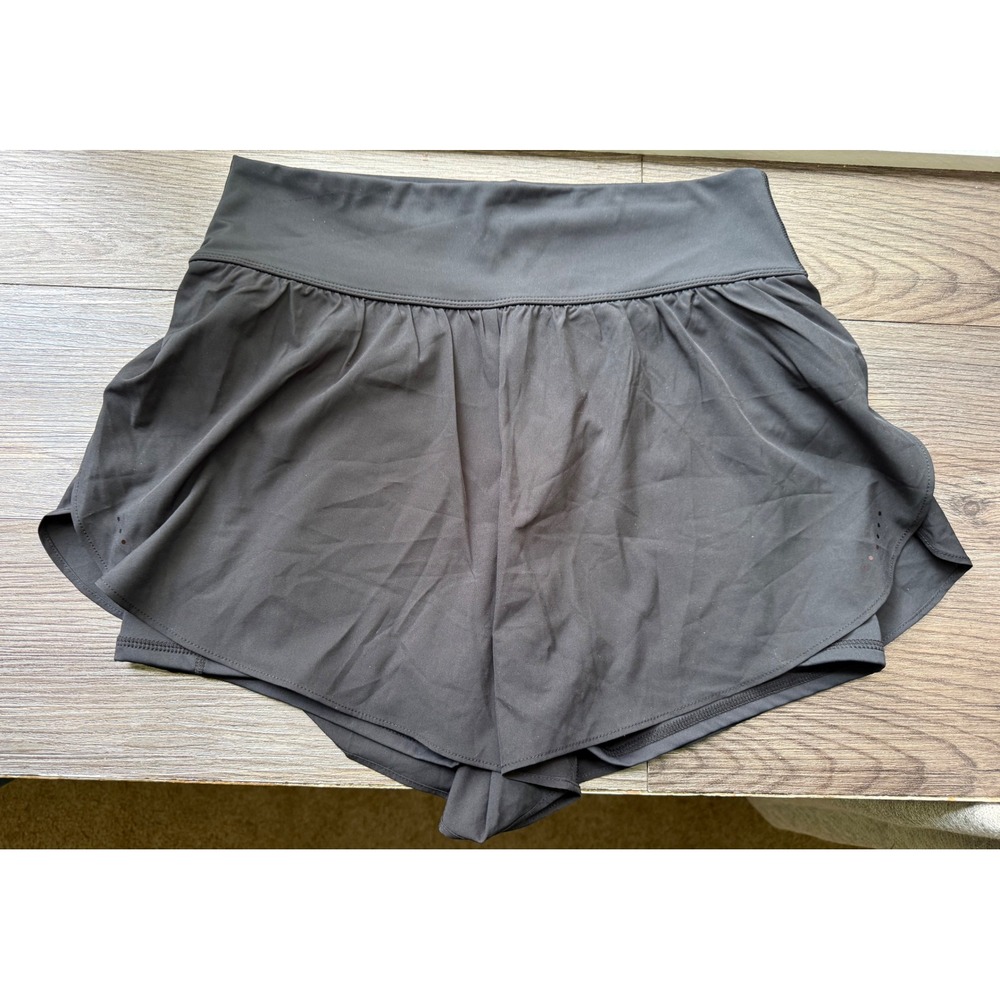 Halara Black High Waisted 2-in-1 Flowy Active Shorts Women Large